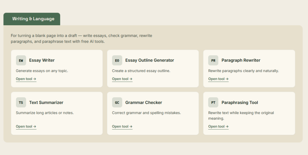 Writing & Language Tools