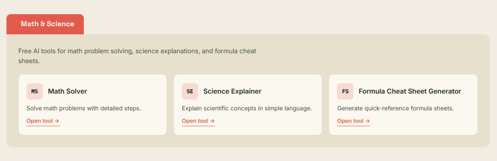 Math & Science Tools